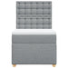 Pat box spring cu saltea, gri deschis, 100x200 cm, textil - WALTI WALTI