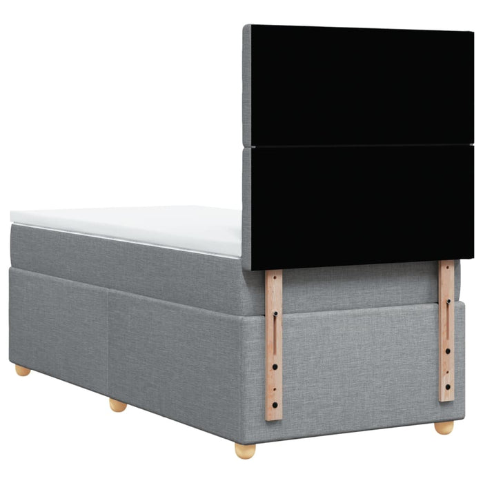 Pat box spring cu saltea, gri deschis, 100x200 cm, textil - WALTI WALTI