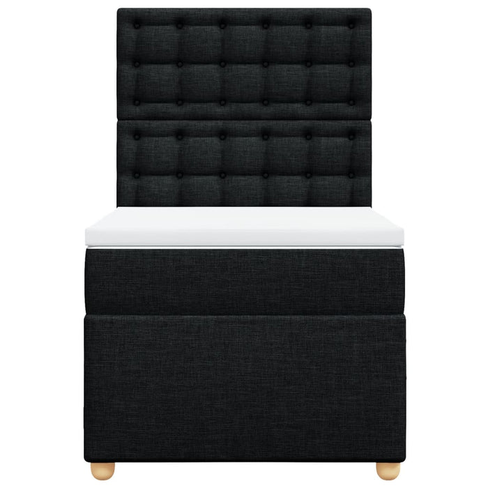 Pat box spring cu saltea, negru, 100x200 cm, textil - WALTI WALTI
