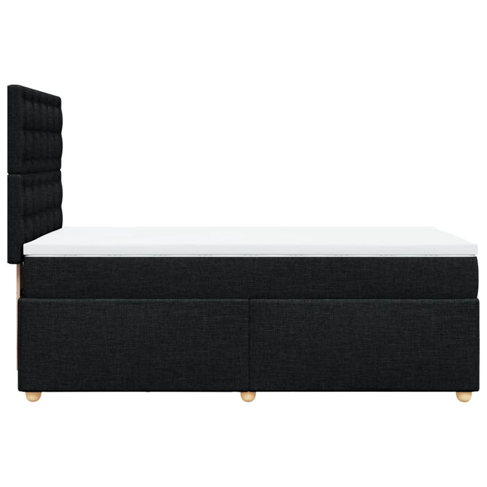 Pat box spring cu saltea, negru, 100x200 cm, textil - WALTI WALTI
