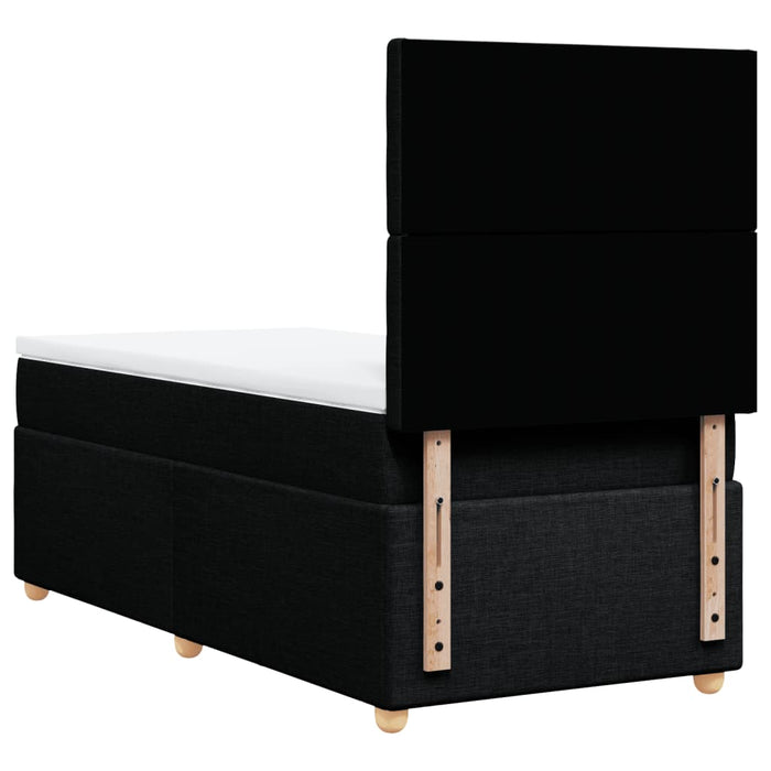 Pat box spring cu saltea, negru, 100x200 cm, textil - WALTI WALTI