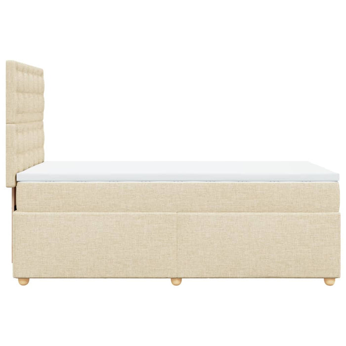 Pat box spring cu saltea, crem, 100x200 cm, textil - WALTI WALTI