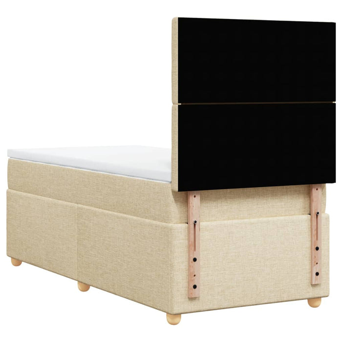 Pat box spring cu saltea, crem, 100x200 cm, textil - WALTI WALTI