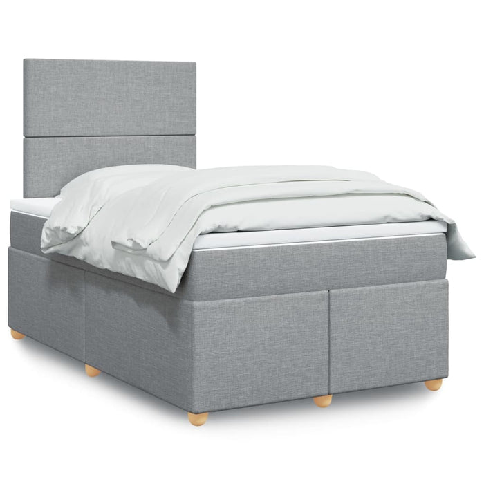 Pat box spring cu saltea, gri deschis, 120x190 cm, textil - WALTI WALTI