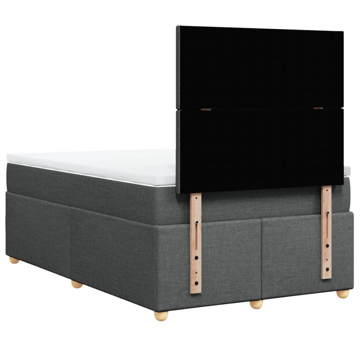 Pat box spring cu saltea, gri închis, 120x190 cm, textil - WALTI WALTI