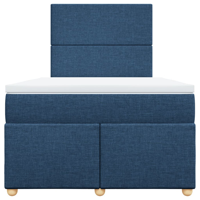 Pat box spring cu saltea, albastru, 120x190 cm, material textil - WALTI WALTI
