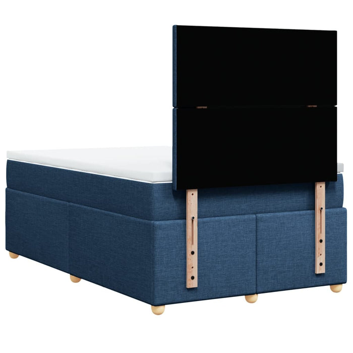 Pat box spring cu saltea, albastru, 120x190 cm, material textil - WALTI WALTI