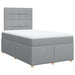 Pat box spring cu saltea, gri deschis, 120x190 cm, textil - WALTI WALTI
