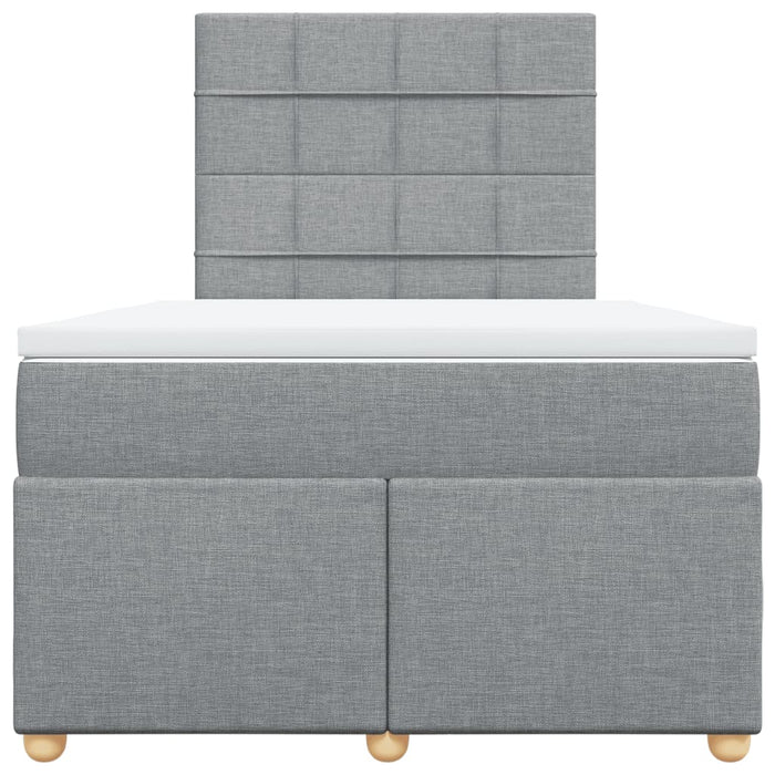 Pat box spring cu saltea, gri deschis, 120x190 cm, textil - WALTI WALTI