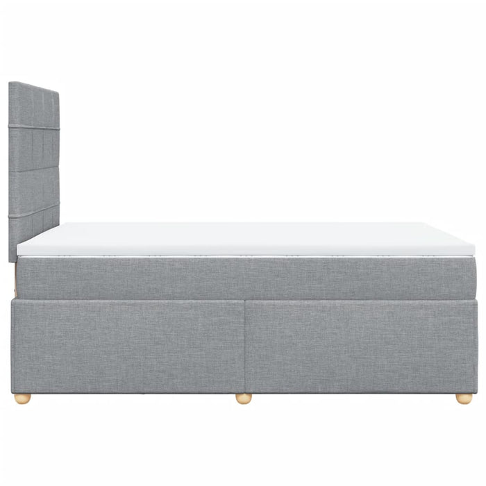 Pat box spring cu saltea, gri deschis, 120x190 cm, textil - WALTI WALTI