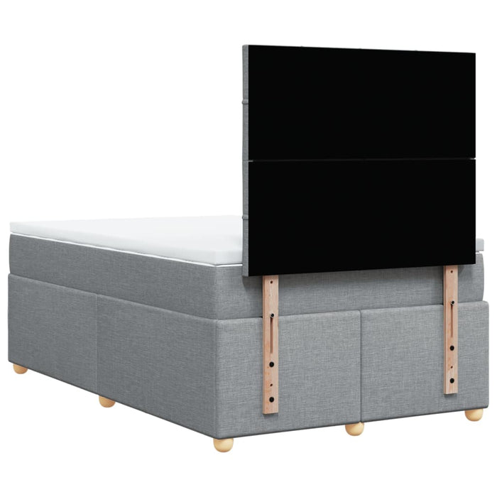 Pat box spring cu saltea, gri deschis, 120x190 cm, textil - WALTI WALTI