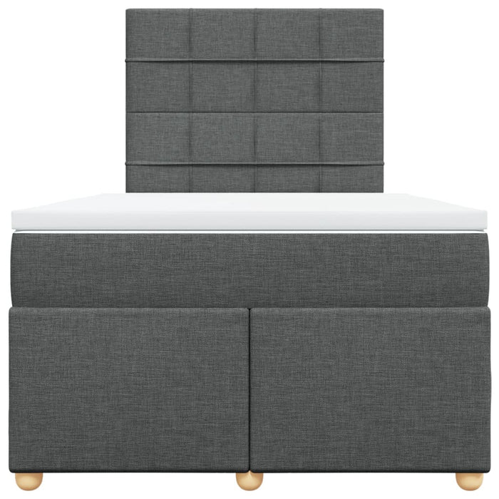 Pat box spring cu saltea, gri închis, 120x190 cm, textil - WALTI WALTI