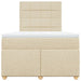 Pat continental cu saltea, crem, 120x190 cm, textil - WALTI WALTI