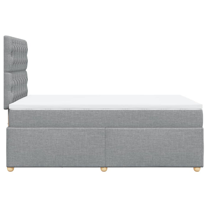 Pat box spring cu saltea, gri deschis, 120x190 cm, textil - WALTI WALTI