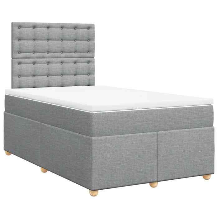 Pat box spring cu saltea, gri deschis, 120x190 cm, textil - WALTI WALTI