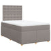Pat box spring cu saltea, taupe, 120x190 cm material textil - WALTI WALTI