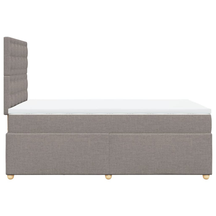 Pat box spring cu saltea, taupe, 120x190 cm material textil - WALTI WALTI