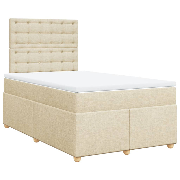 Pat continental cu saltea, crem, 120x190 cm, textil - WALTI WALTI