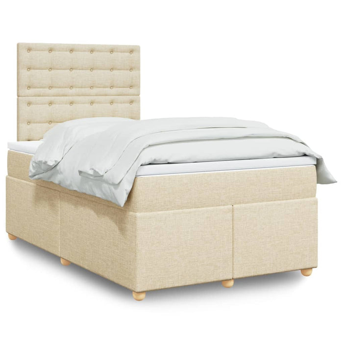 Pat continental cu saltea, crem, 120x190 cm, textil - WALTI WALTI