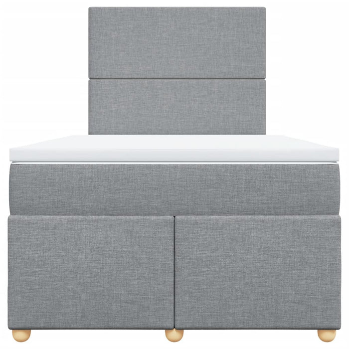 Pat continental cu saltea, gri deschis, 120x200 cm, textil - WALTI WALTI