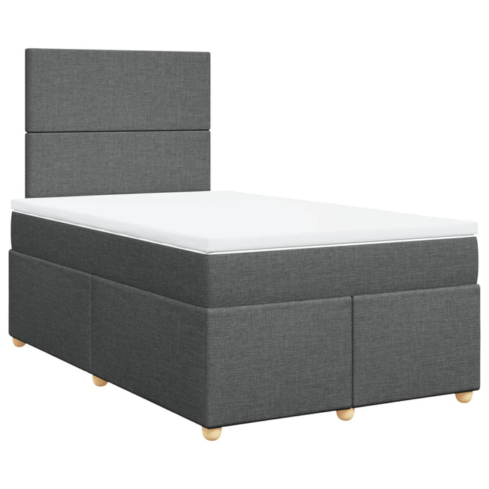 Pat box spring cu saltea, gri închis, 120x200 cm, textil - WALTI WALTI