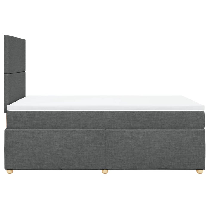 Pat box spring cu saltea, gri închis, 120x200 cm, textil - WALTI WALTI