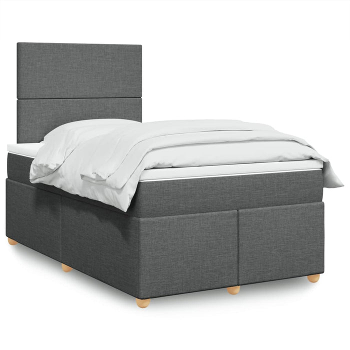 Pat box spring cu saltea, gri închis, 120x200 cm, textil - WALTI WALTI