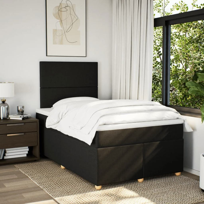 Pat box spring cu saltea, negru, 120x200 cm, textil - WALTI WALTI