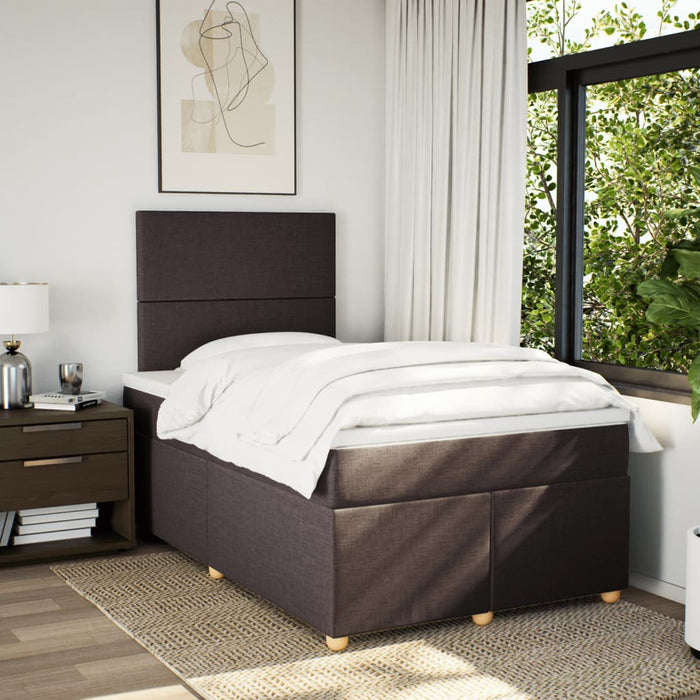Pat box spring cu saltea, maro închis, 120x200 cm, textil - WALTI WALTI