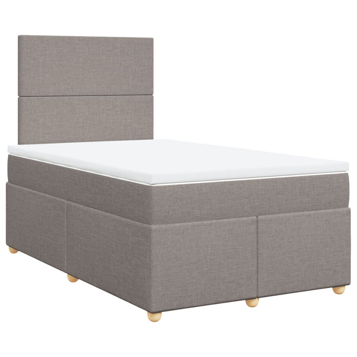 Pat box spring cu saltea, gri taupe, 120x200 cm, textil - WALTI WALTI