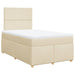 Pat box spring cu saltea, crem, 120x200 cm, textil - WALTI WALTI