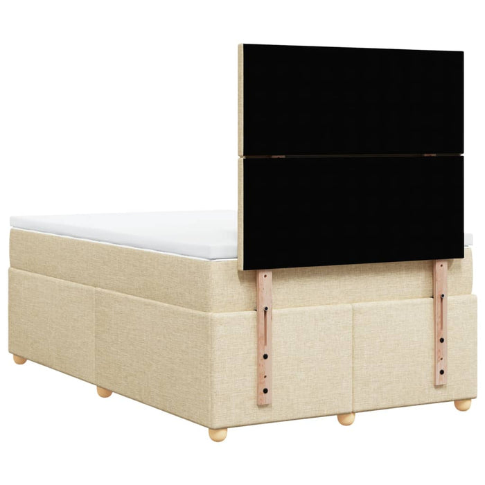 Pat box spring cu saltea, crem, 120x200 cm, textil - WALTI WALTI