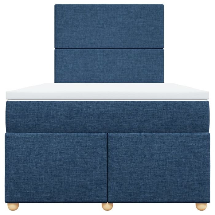 Pat box spring cu saltea, albastru, 120x200 cm, textil - WALTI WALTI