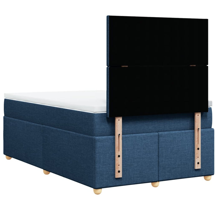 Pat box spring cu saltea, albastru, 120x200 cm, textil - WALTI WALTI