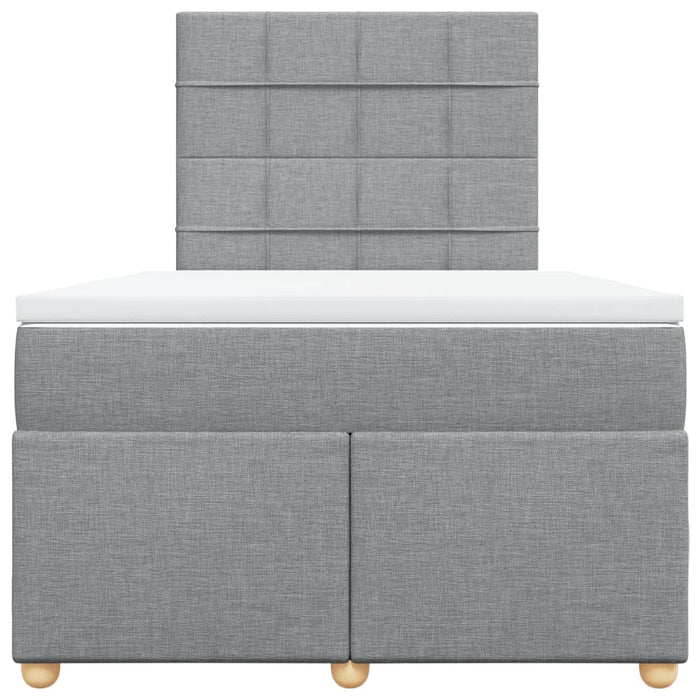 Pat continental cu saltea, gri deschis, 120x200 cm, textil - WALTI WALTI