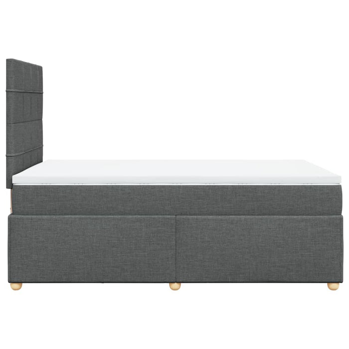 Pat box spring cu saltea, gri închis, 120x200 cm, textil - WALTI WALTI