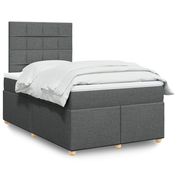 Pat box spring cu saltea, gri închis, 120x200 cm, textil - WALTI WALTI