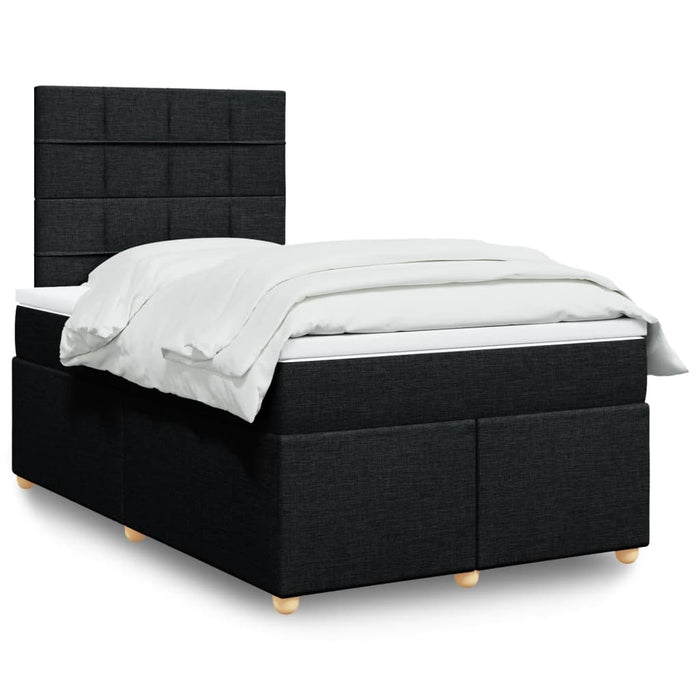 Pat box spring cu saltea, negru, 120x200 cm, textil - WALTI WALTI