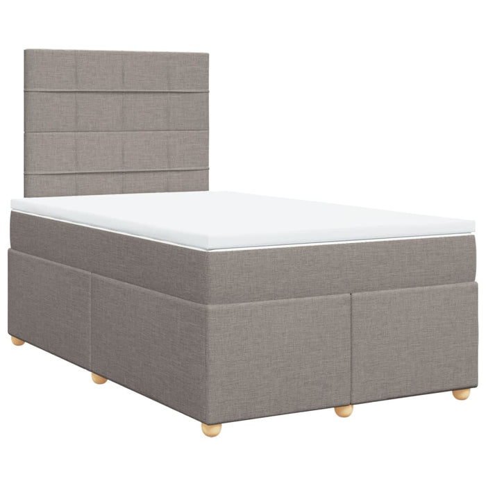 Pat box spring cu saltea, gri taupe, 120x200 cm, textil - WALTI WALTI