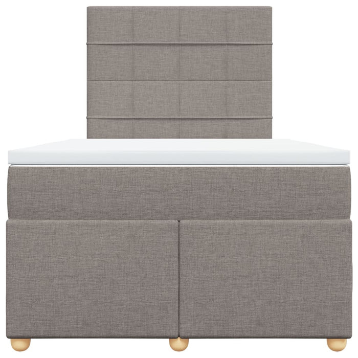 Pat box spring cu saltea, gri taupe, 120x200 cm, textil - WALTI WALTI