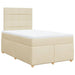 Pat box spring cu saltea, crem, 120x200 cm, textil - WALTI WALTI