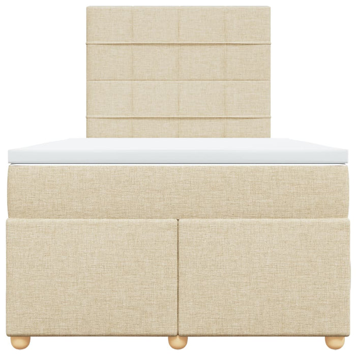 Pat box spring cu saltea, crem, 120x200 cm, textil - WALTI WALTI