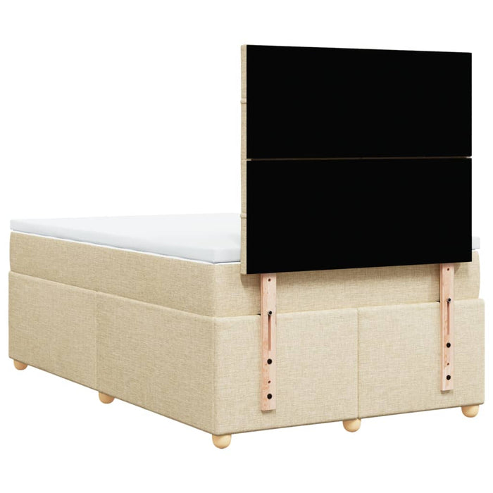 Pat box spring cu saltea, crem, 120x200 cm, textil - WALTI WALTI