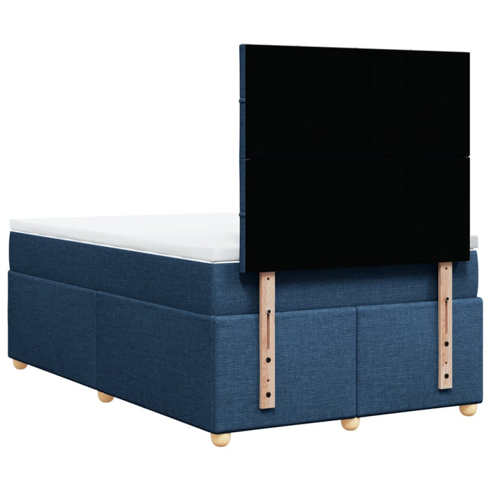 Pat box spring cu saltea, albastru, 120x200 cm, textil - WALTI WALTI