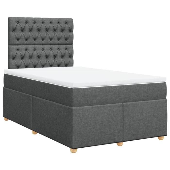 Pat box spring cu saltea, gri închis, 120x200 cm, textil - WALTI WALTI