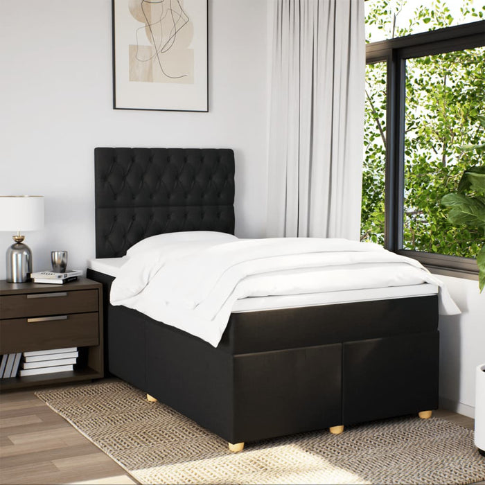 Pat box spring cu saltea, negru, 120x200 cm, textil - WALTI WALTI