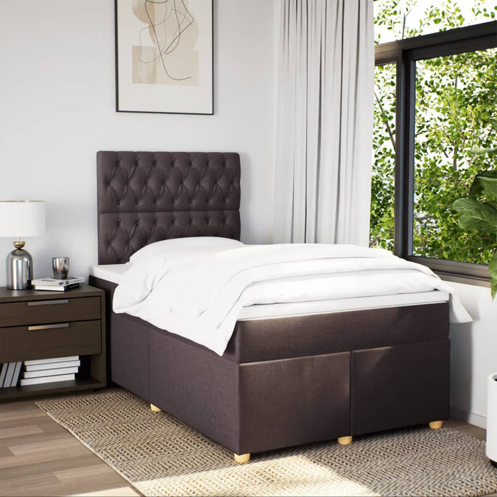 Pat box spring cu saltea, maro închis, 120x200 cm, textil - WALTI WALTI