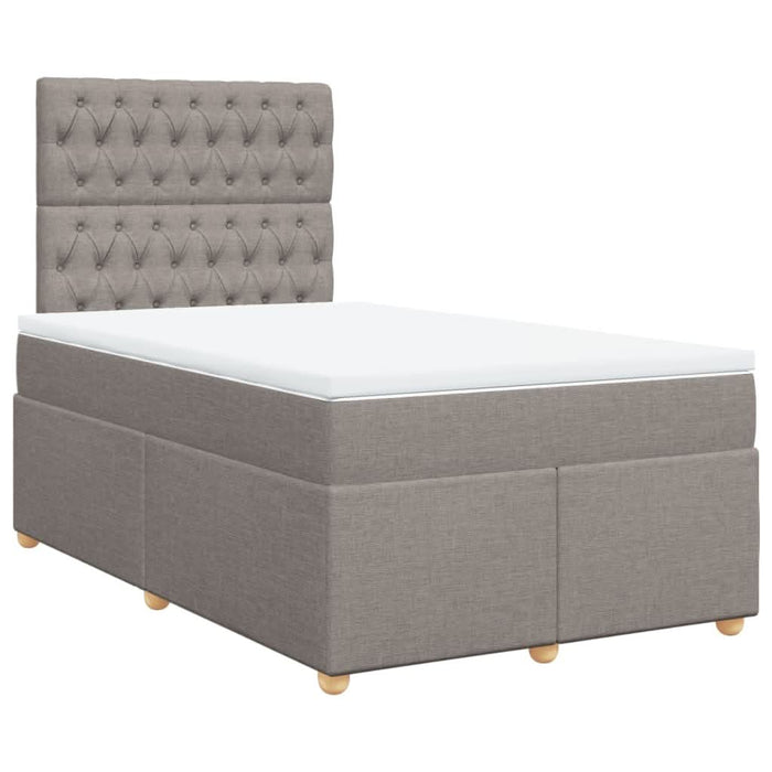 Pat box spring cu saltea, gri taupe, 120x200 cm, textil - WALTI WALTI