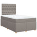 Pat box spring cu saltea, gri taupe, 120x200 cm, textil - WALTI WALTI