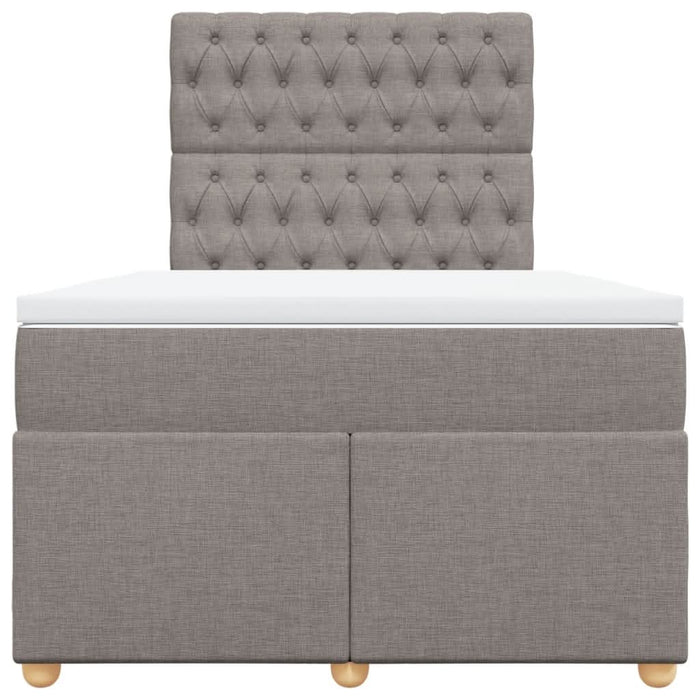 Pat box spring cu saltea, gri taupe, 120x200 cm, textil - WALTI WALTI